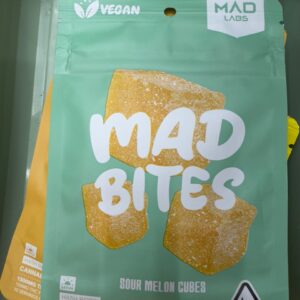 mad bites sour melon cubes